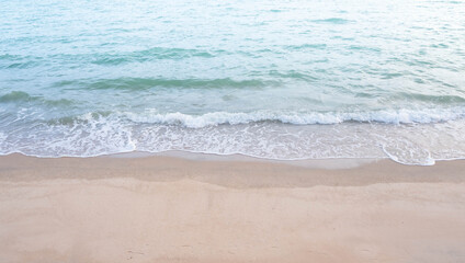 Fototapeta na wymiar Sea wave with beach sand. ocean thailand.
