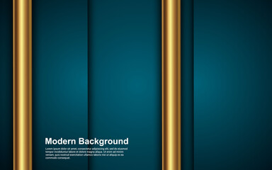 Illustration vector graphic of Abstract background golden line on blue color modern