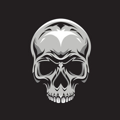 Skull Head Logo Illustration Vector