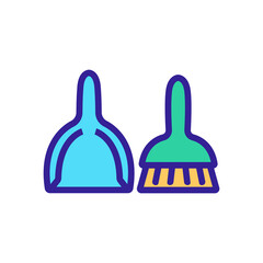 dustpan and brush cleaner domestic tool icon vector. dustpan and brush cleaner domestic tool sign. isolated color symbol illustration