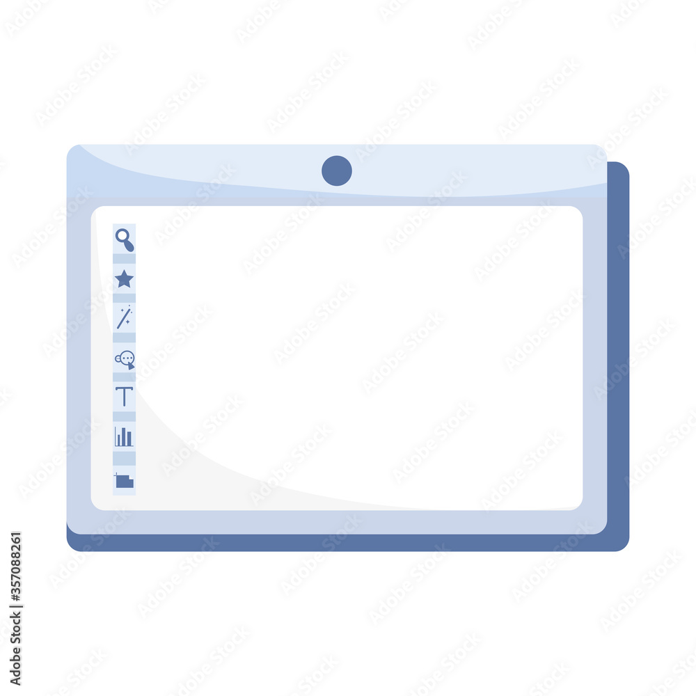 Wall mural tablet computer design web page isolated icon design white background