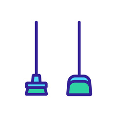 dustpan and broom icon vector. dustpan and broom sign. isolated color symbol illustration