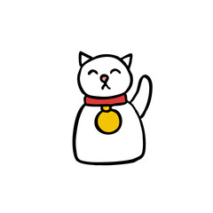 manekineko doodle icon, vector illustration