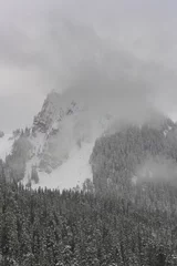Fotobehang Stom Blows Over Pinnacle Peak © kellyvandellen