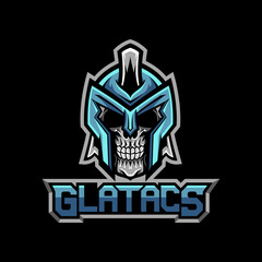 Gladiator Skull Head Logo Esport