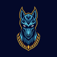 Anubis Head Mascot Logo Illustration