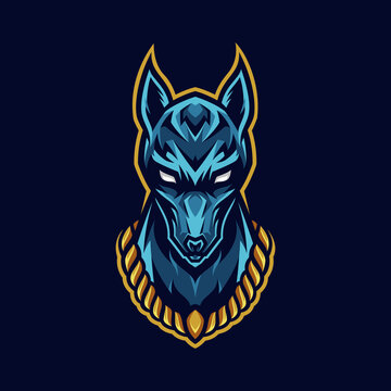 Anubis Head Mascot Logo Illustration