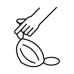 covid 19 coronavirus prevention, hand medical mask, spread outbreak pandemic line style icon