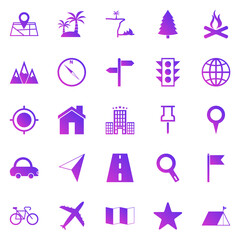 Location gradient icons on white background