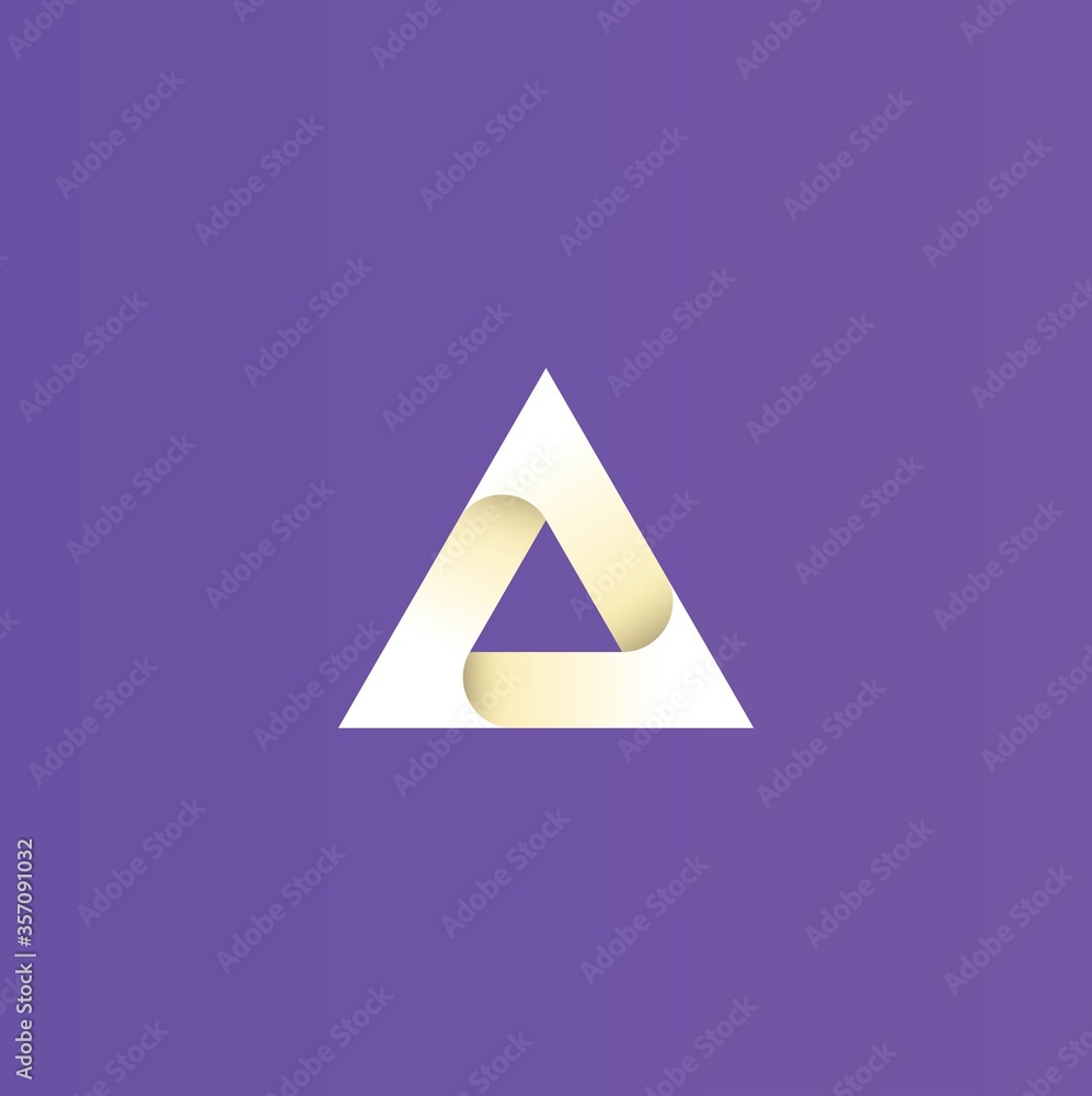 Aufkleber triangle logo icon with gradient style, vector template design element