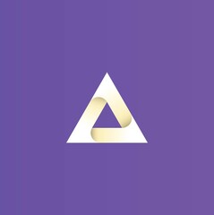 Triangle logo icon with gradient style, vector template design element