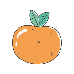 orange fruit fresh nutrition healthy food isolated icon design