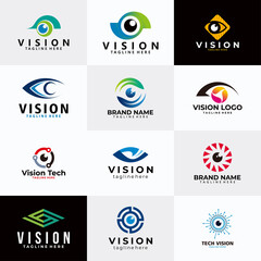 set of eyes or vision logo icon vector isolated © Jojo*