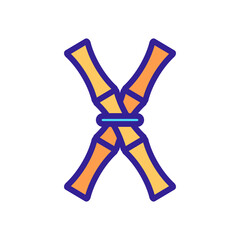 bamboo crossed trunks icon vector. bamboo crossed trunks sign. isolated color symbol illustration