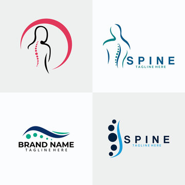 set of spine logo icon vector for your company