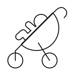 pictogram strollet with baby, line style