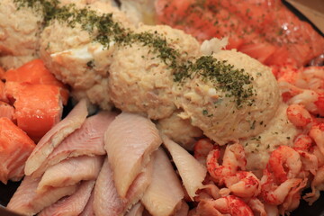 Fresh seafood on plate