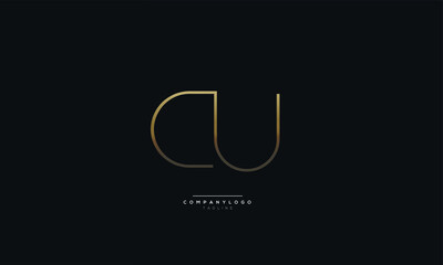 CU Letter Logo Alphabet Design Icon Vector Symbol