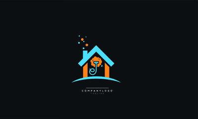 An abstract house cleaning logo design vector