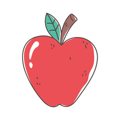 apple organic fruit fresh nutrition healthy food isolated icon design