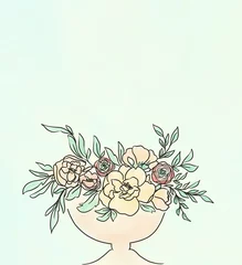 Fotobehang flower arrangement illustration with copy space © IlzeLuceroPhoto