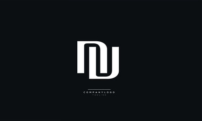 nu Letter Logo Alphabet Design Icon Vector Symbol