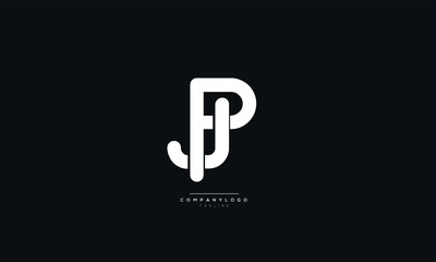 JP PJ J P Letter Logo Alphabet Design Icon Vector Symbol