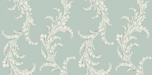 Fototapeta na wymiar Baroque Rococo style wallpaper design, European background pattern, suitable for textile, clothing and bottom design