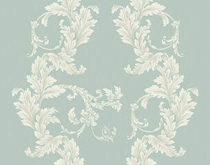 Baroque Rococo style wallpaper design, European background pattern, suitable for textile, clothing and bottom design