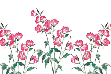 Computer drawn flower illustration. Watercolor Flowers.Manual composition.Big Set watercolor elements.