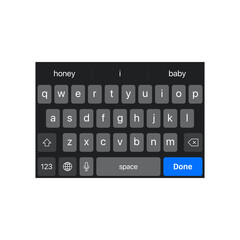 Fototapeta na wymiar Smartphone keyboard. Dark Keypad symbol modern simple vector icon