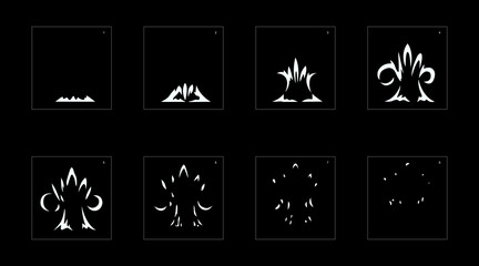 Explosion Smoke effect. Explosion Animation effect. Animation Sprite sheet for games, cartoon or animation. vector style animation effect 1151.