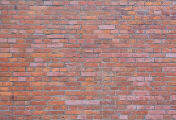 Red Brick wall .wide brick wall background.house facade.紅磚牆.