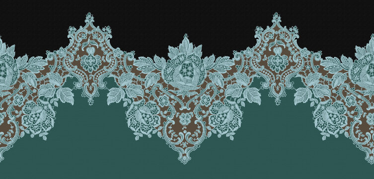 Classic paisley and fine lace pattern, Persian pattern，suitable for textile clothing and wallpaper design, invitation design