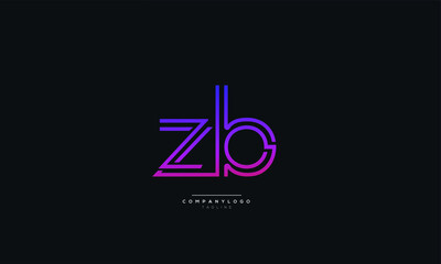 zb Letter Logo Alphabet Design Icon Vector Symbol