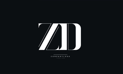 Obraz premium ZD Letter Logo Alphabet Design Icon Vector Symbol