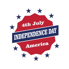 4th of july independence day america label