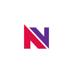 initial letter N logo, line art style design and template
