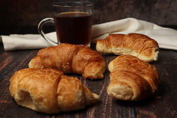 alimentos, banana, abacate, pão, batata doce, croisant