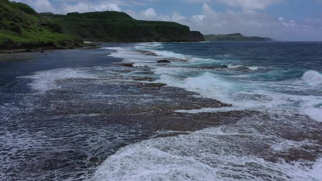 Waves At Yona Coastline Guam