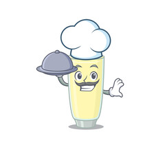 mascot design of screaming orgasm cocktail chef serving food on tray