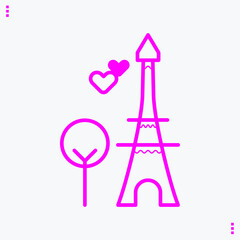 Fototapeta na wymiar Eiffel Tower Icon in Paris