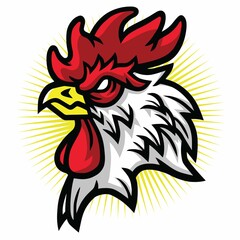 Angry Rooster Mascot Logo Premium Vector