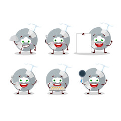 Cartoon character of compact disk with various chef emoticons