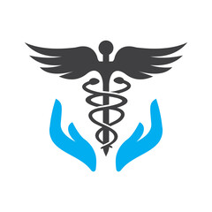 caduceus icon, medical icon vector