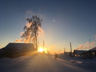 Obraz premium sunset in the city