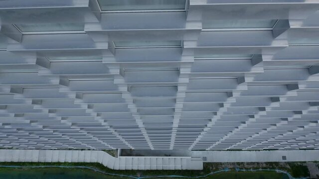 Aerial Shot Revealing Beautiful Architecture Design of Amager Bakke.