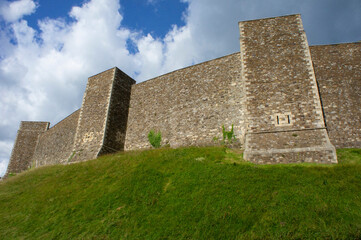 Dover Castle Impregnable Walls Green Grass Blue Skies