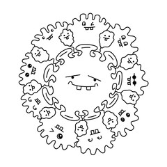 Virus Doodle Coloring book