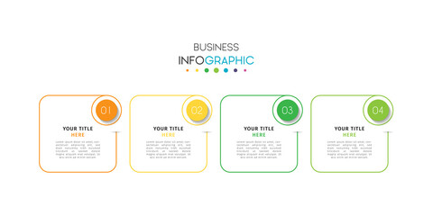 Business infographic element with options, steps, number vector template design